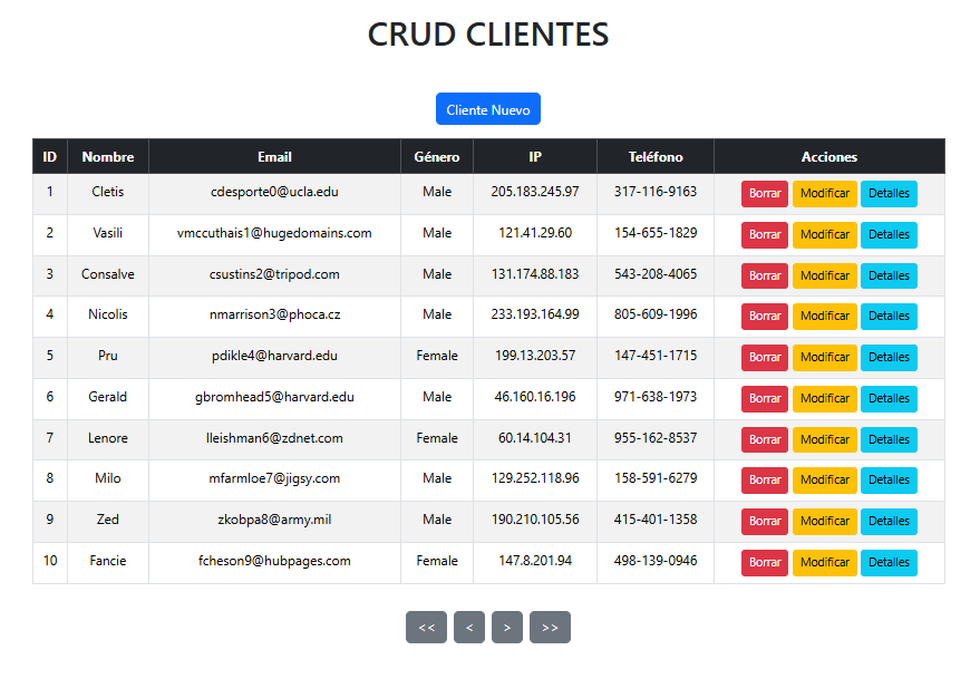 Imagen proyecto CRUD Clientes